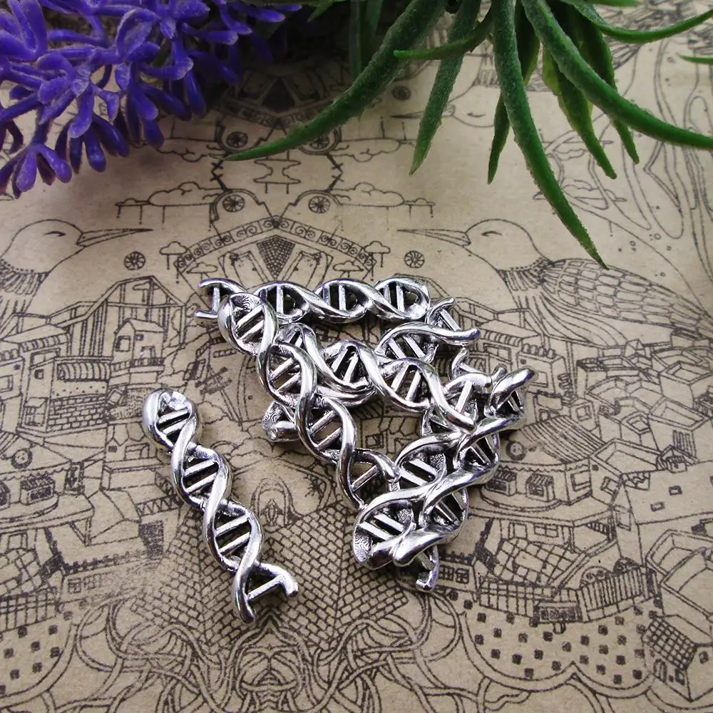 

35pcs 4*7*28mm Antique Silver DNA charms Pendant for DIY bracelet necklace jewelry findings