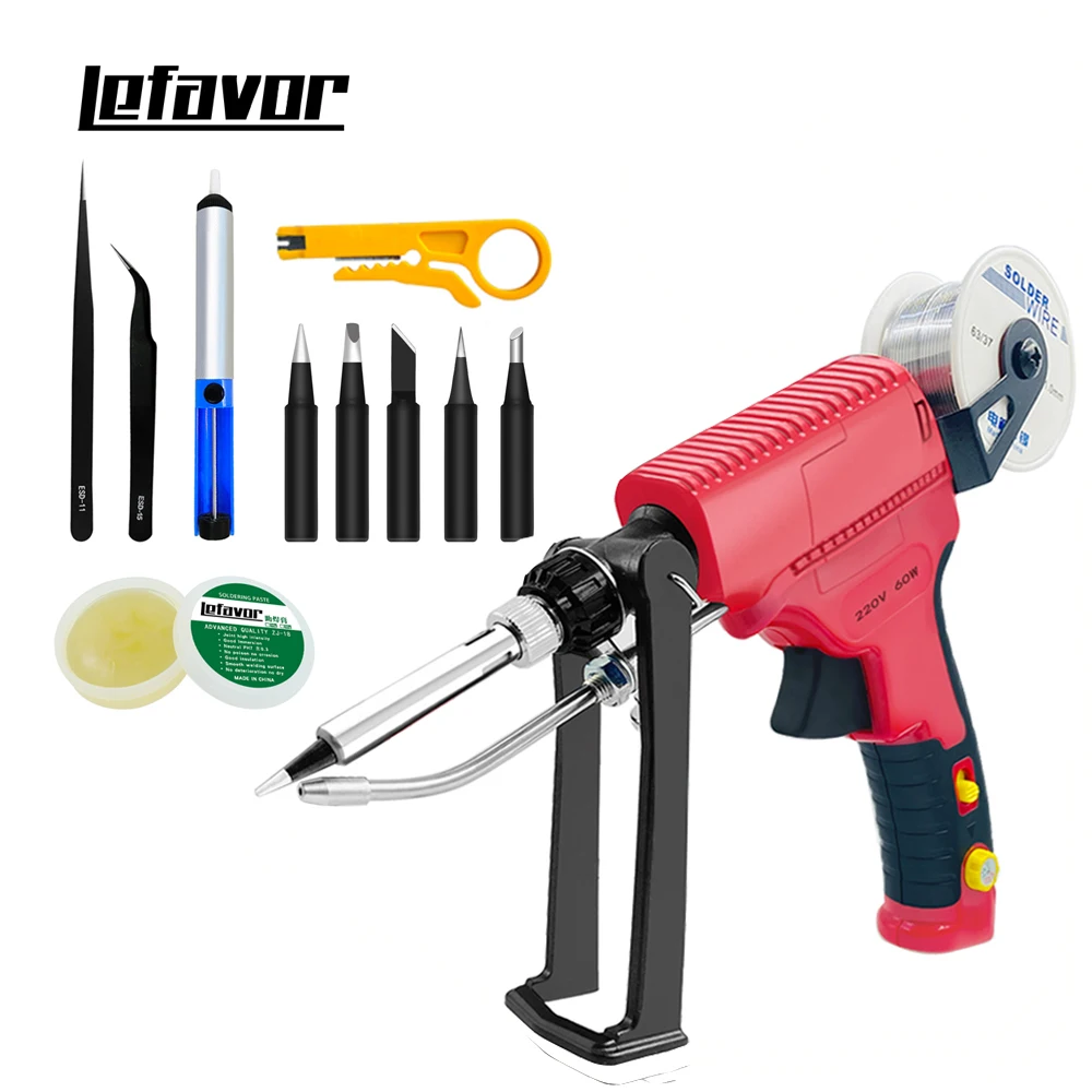 best soldering iron for electronics 60W Electric Soldering Iron Manual Soldering Gun Internal Heating Automatically Send Tin Gun Soldering Welding Repair Tool best soldering station Welding Equipment