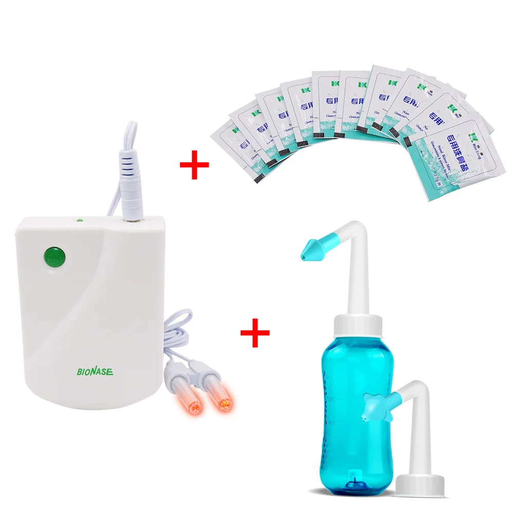 Лазерное устройство для снятия аллергии для носа, для лечения ринитов, синусит, терапия, массаж, устройство для ухода за здоровьем, лечение сена, Низкочастотный пульс - Цвет: device and nose wash