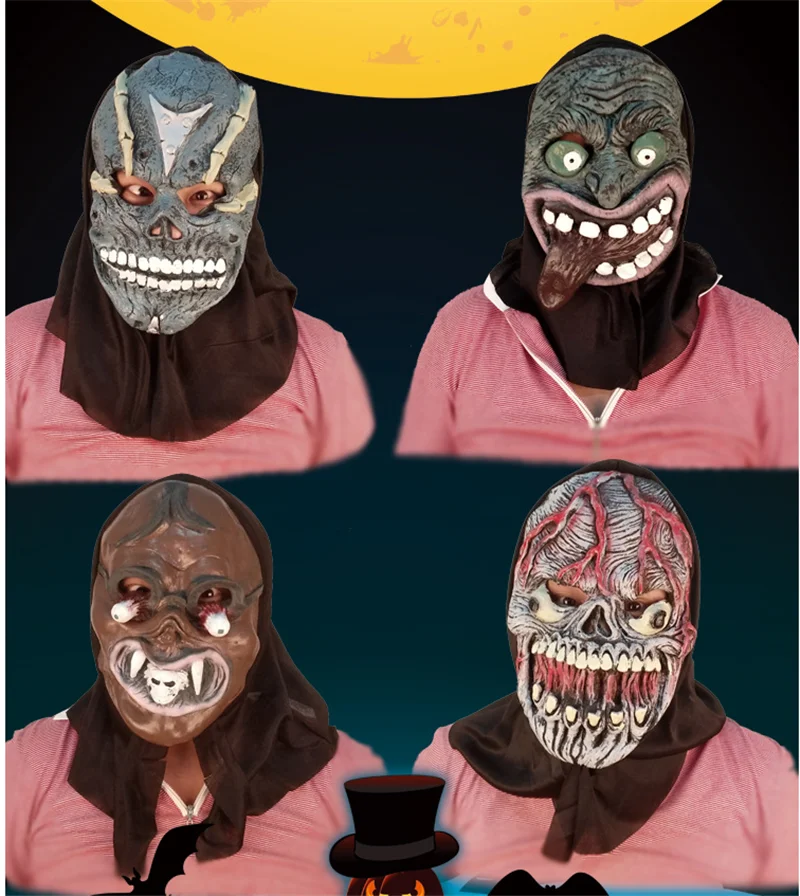 4-Modes Halloween Mask Party Scary Horror Mask Cosplay Wire Light Up Costume Mask US