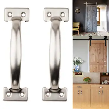 2 x StainlessDoor Handles Simple Drawer Pulls Wardrobe Closet Kitchen Cabinet Knobs and Handles for Furniture Handles with screw