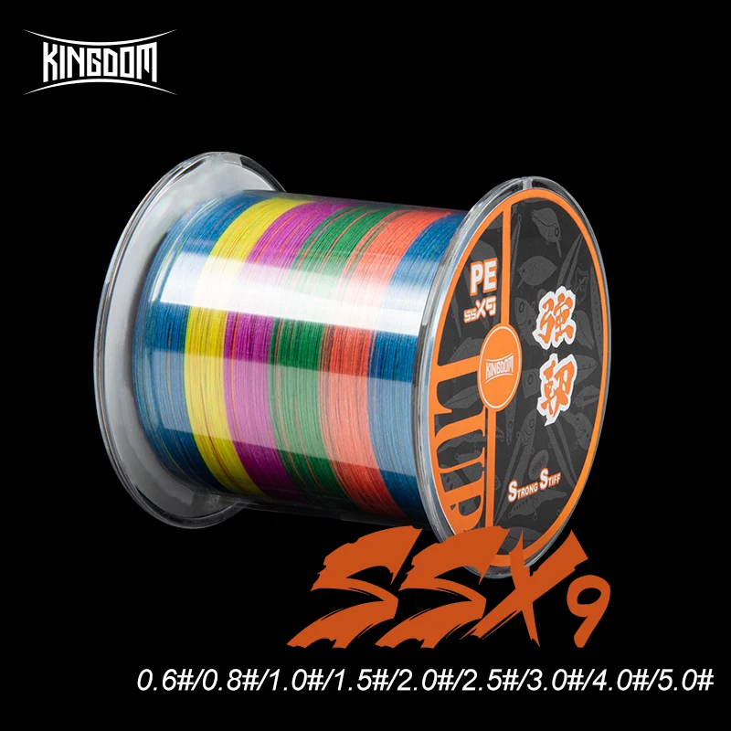 Многоцветная рыболовная леска Kingdom SSX9 300/500/9 нитей 15-65 LB | Спорт и развлечения