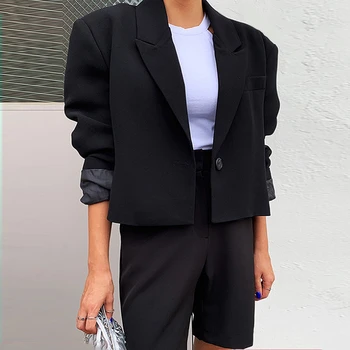 

LANMREM High quality Suit set Woman 2020 Spring summer new Short style Loose blazer + half shorts Temperament 2 pieces set YJ108