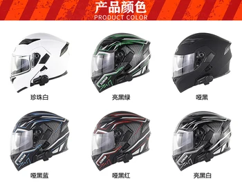 

with M2 Bluetooth Headset Helmets Soman SM955 Retro Flip up Dual Visors Full Face Classic casco capacete moto Motorcycle Helmet