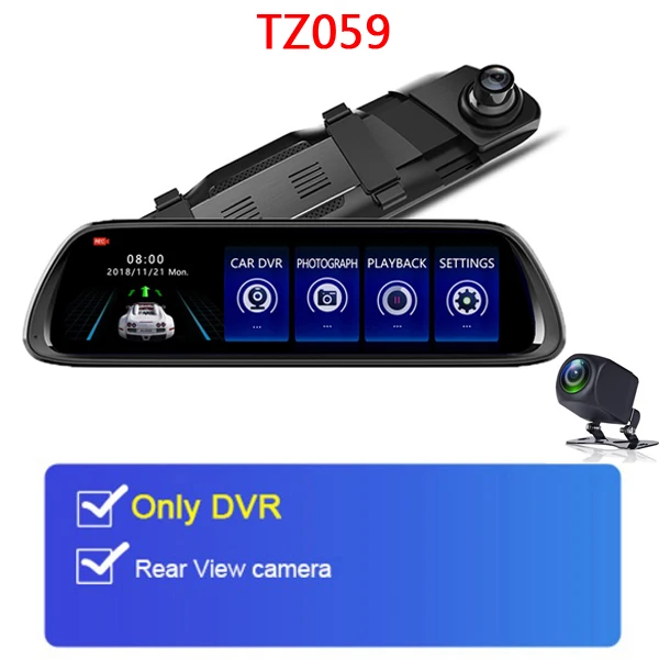 WHEXUNE 12 дюймов 4G Автомобильные видеорегистраторы ADAS Android 8,1 Dash Cam камера gps навигация FHD 1080P двойной объектив видео регистратор Dashcam - Название цвета: TZ059