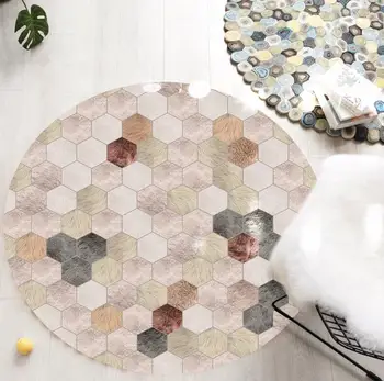 

INS Abstract Art Geometric Area Rug for Living Room Ethnic Style Flower Pattern Round Carpet Rugs for Children Rooms Area Rug