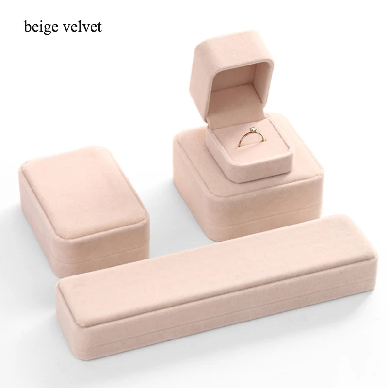Colors Velvet 12/6/6/4pcs/Dozne Rings Earrings Bracelet Jewelry Package Box Organizer Necklace Jewellery Box Organizer Wholesale