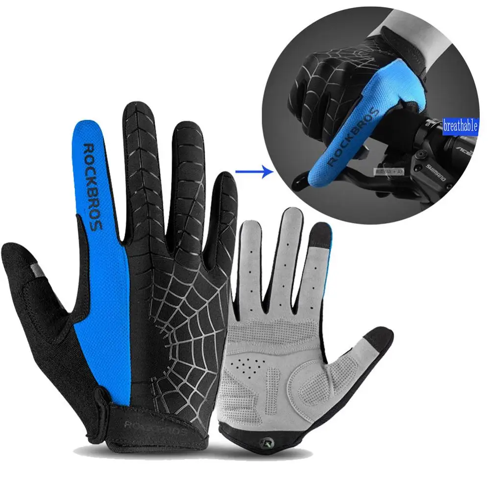 buy Outdoor Men Touch Screen Full Finger Cycling Gloves Road Mountain Bike MTB Gloves Women Breathable Anti shock Bicycle Glove