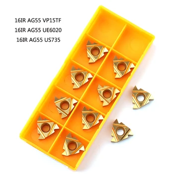 

10pcs 16IR AG55 VP15TF UE6020 US735 carbide inserts Thread Turning tool cutting tool Lathe Tools Milling cutter tool