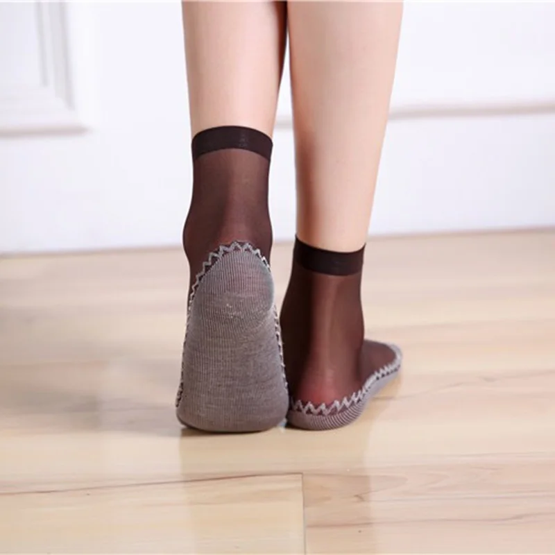 CUHAKCI/1 пара, летние женские мягкие носки, повседневные, Нескользящие, модные, прозрачные, для девушек, для танцев, тонкий Шелковый носок