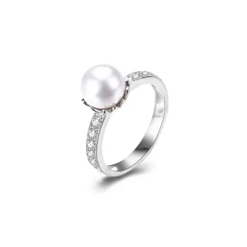 

S925 Sterling Silver Lotus Pearl Ring Svr400