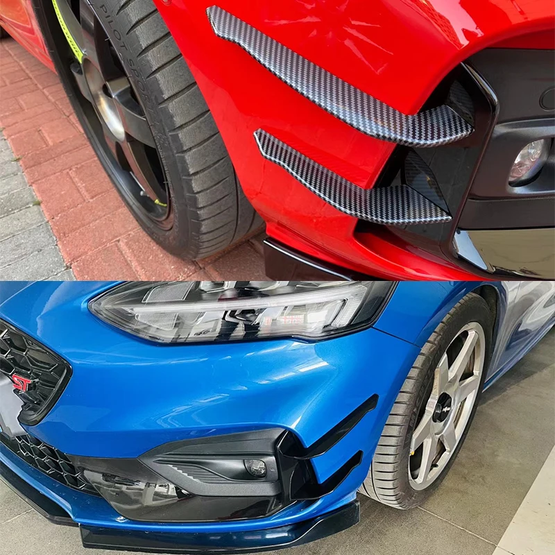 Car Bumper Lip Fin Splitter Spoiler Canard Front bumper side blade trim fender for Ford focus St/st-line MK4 18-21