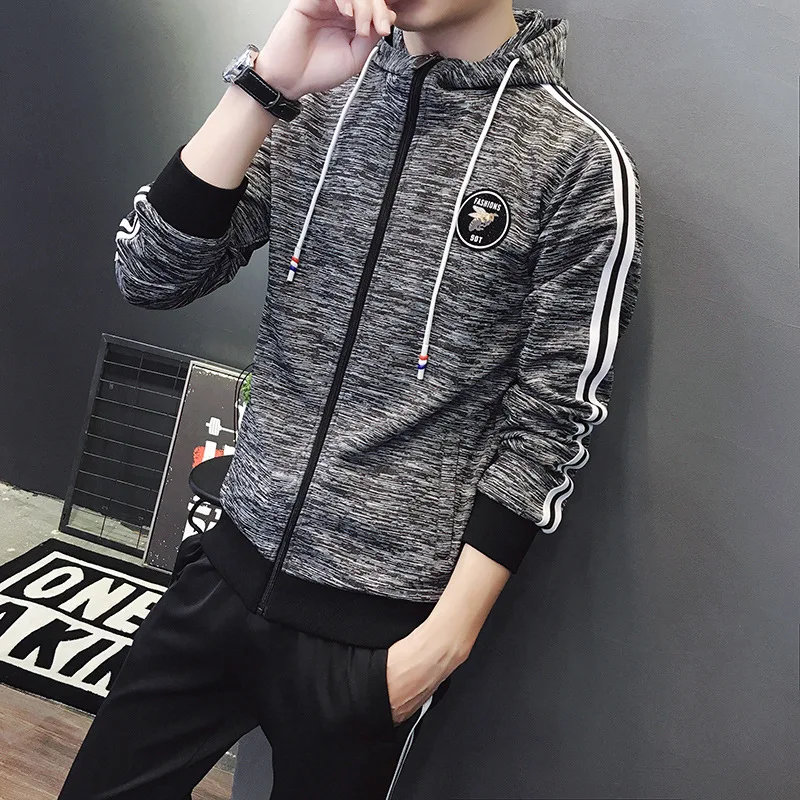 

Leisure Sports Suit Men's Spring And Autumn 2019 Spring And Autumn New Style Youth Hoodie Set Korean-style Trend Transport