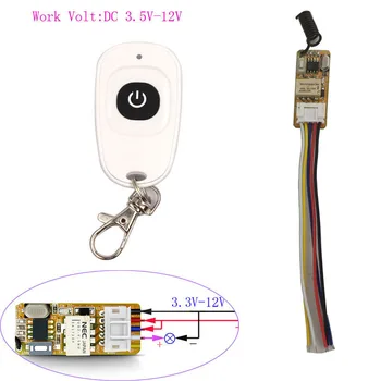 

Sleeplion 3V-12V Micro Relay Wireless Switch Remote Control System 3V 3.7V 5V 6V 7V 9V 12V Switch Module Small Receiver Kit