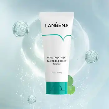

LANBENA Oligopeptides Acne Facial Cleanser Nutrition Moisturizing Mild Oil Control Not Tight Cleanser Remove Dirt Skin Care