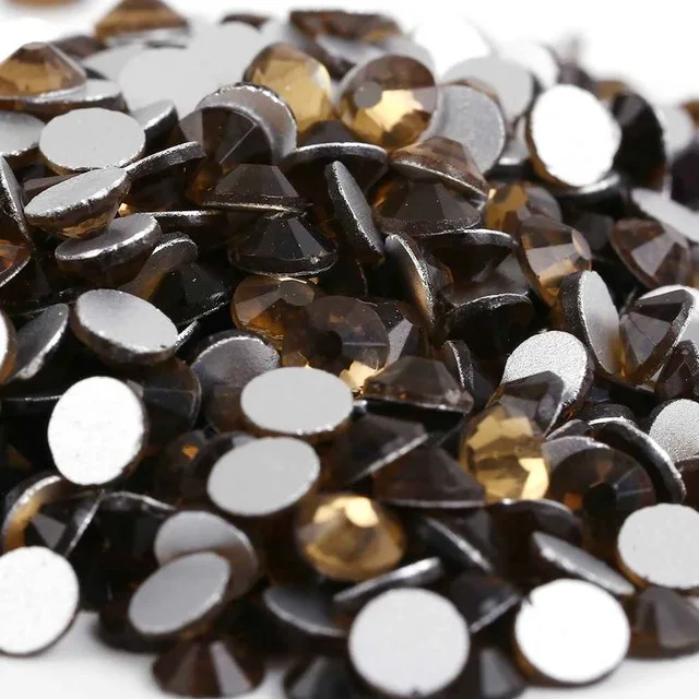 Smoked Topaz ss2~ss12 AAAAA Top Quality Crystal Non Hotfix Rhinestone Super Bright Glass Strass 3D Nail Art Decoration DIY Dress Clothing - Цвет: Smoked Topaz