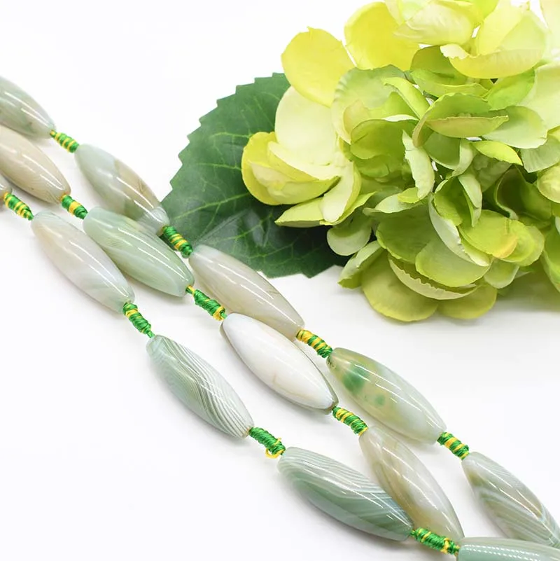 2strands/lot natural oval agate olive smooth stripe loose beads  For Woman DIY Necklace Bracelets Jewelry Making Strand 15