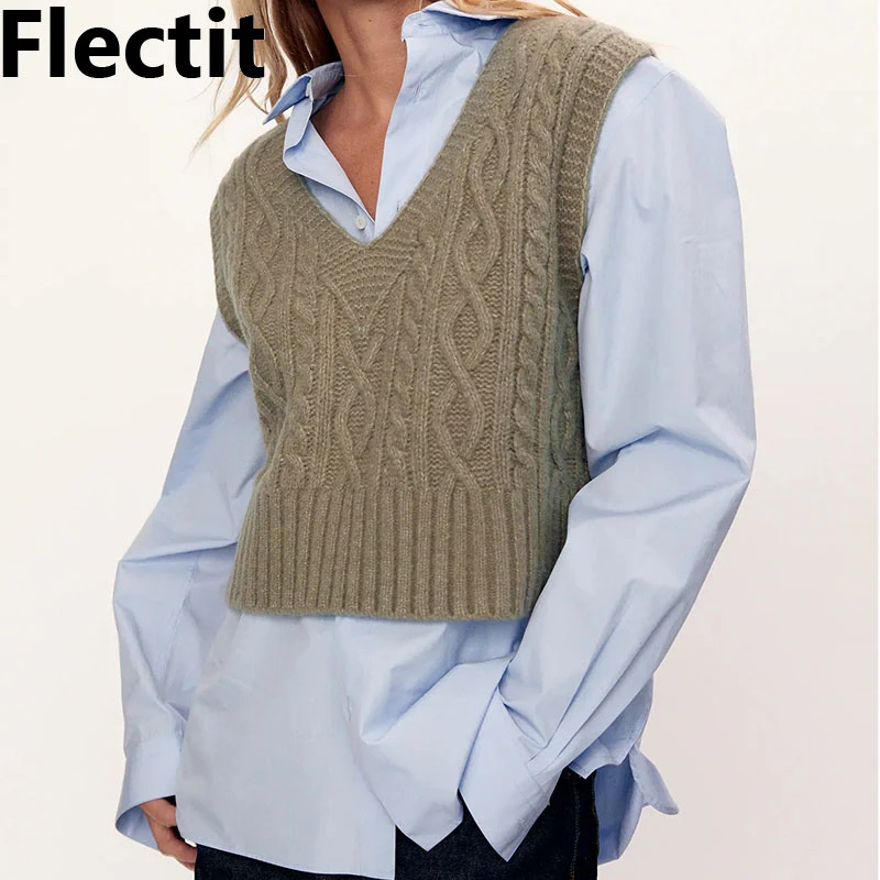 knitted vest womens