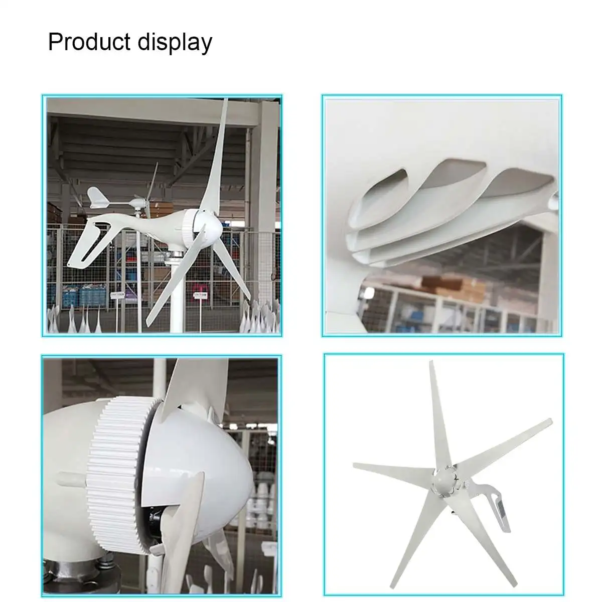 

DC 12V Max 600W Wind Tur bine Generator 5 Blade Household Wind Generator 12V/24V 600W Permanent Magnet Generator Tu rbine