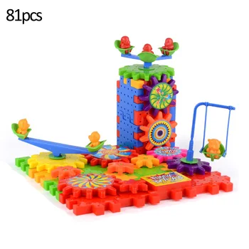 

81pcs Assembled Multicoloured Building DIY Funny Kindergarten Interactive Children Gift Flexible Educational Toy Electric Blocks