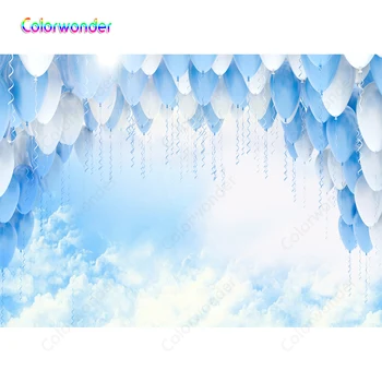 

Photography background 7x5 blue sky white cloud balloon backdrop for wedding baby shower birthday backdrops vinyl backgrounds