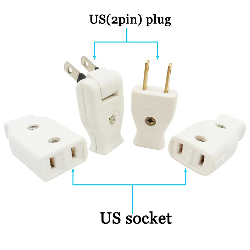 Male Female Japon PlugPrise électrique japonaise à 2 broches 15a 125V, connecteur d