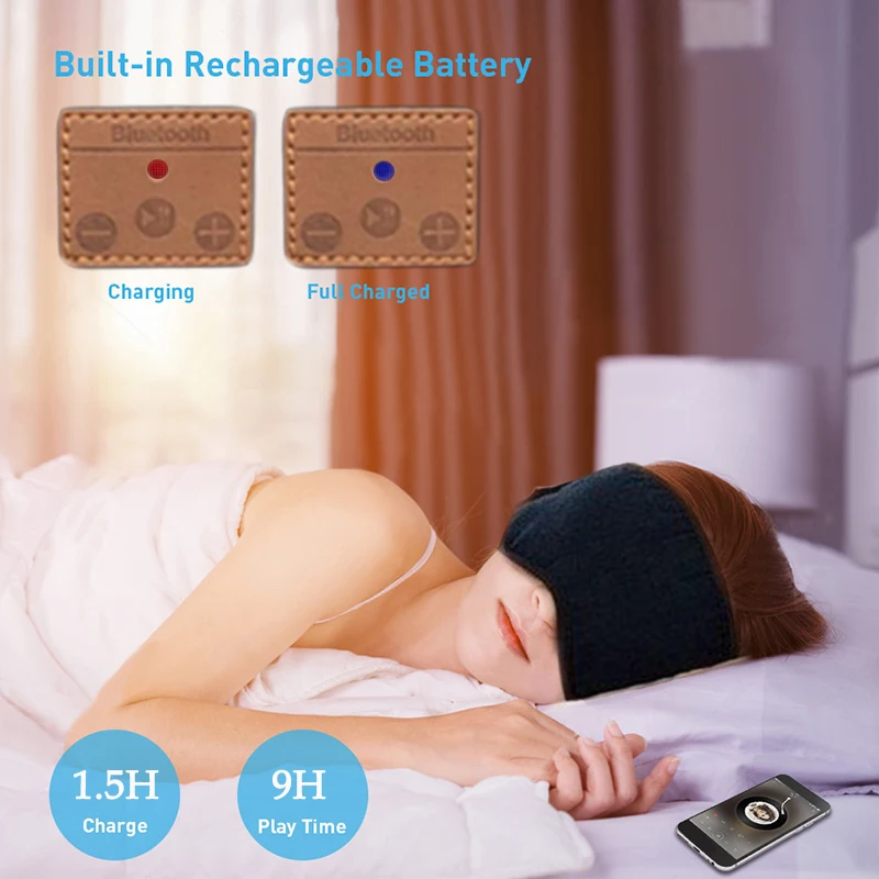 JINSERTA 3D беспроводные Bluetooth наушники мягкая маска для сна для глаз стерео Музыкальная гарнитура с микрофоном Поддержка гарнитура для смартфона