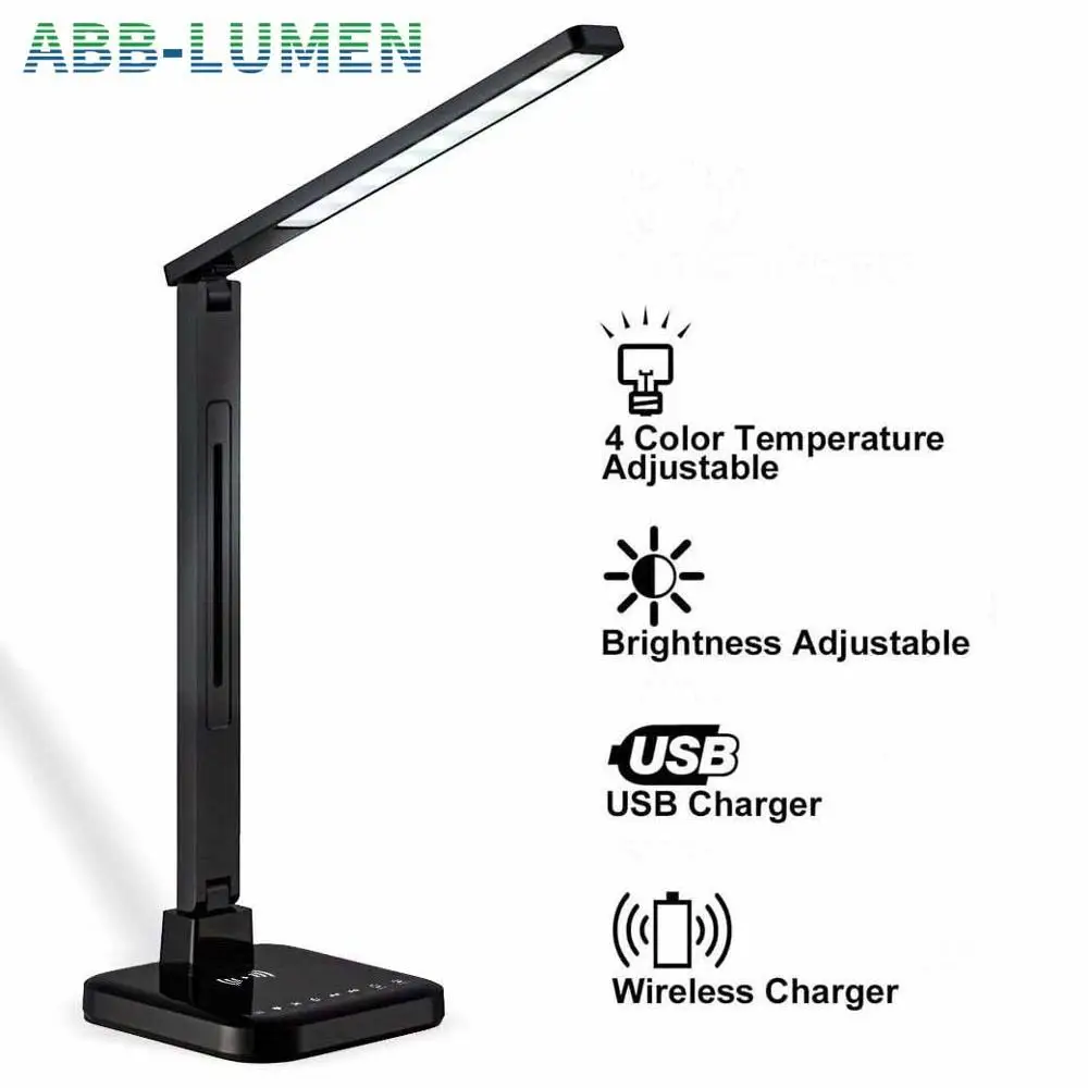 desk lamp with wireless phone charger