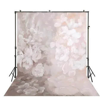 

Watercolor White Pink Floral Painting Background Newborn Baby Portrait Photophone Backdrop Photocall Studio Background W-4063