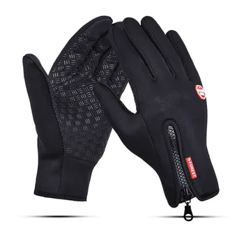 

Outdoor Sports Autumn winter ladies anti-splash water windproof warm gloves cycling touch screen zipper ski gloves male перчатки