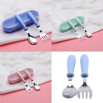 

1/set Baby Tableware Set Children Utensil Toddler Dinnerware Cutlery Infant Food Feeding Kids Spoon Fork Kids Spoon Fork Set