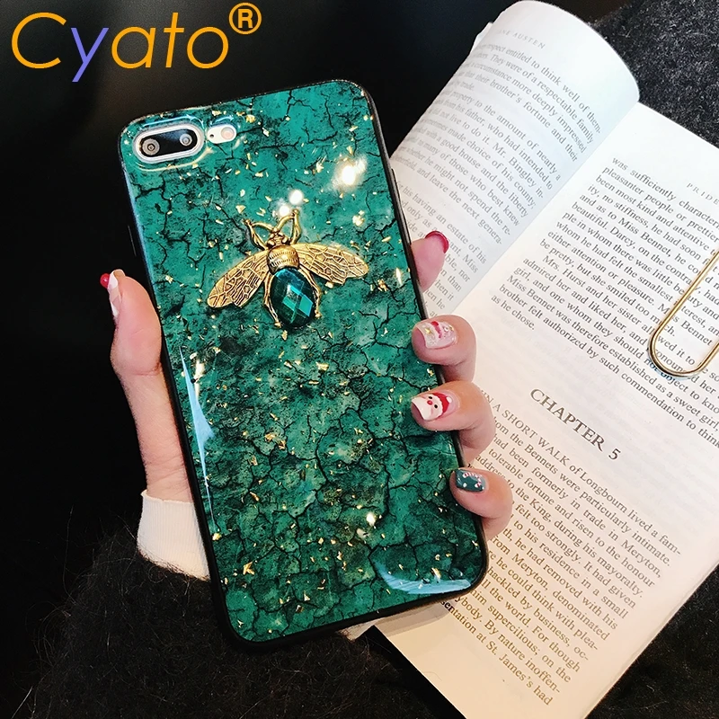 CYATO роскошный блестящий силиконовый чехол для iphone 7 8 6 5S plus X XR XS MAX samsung galaxy S8 S9 Note