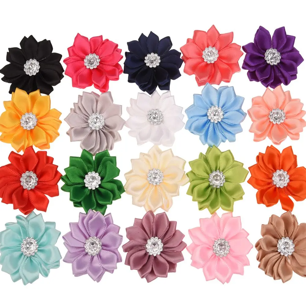 

180PCS 1.6inch Ribbon Flowers Baby Girls Hair Accessories for Hairclip Barrette Hair Bows Accessories No Clip DIY Supplies