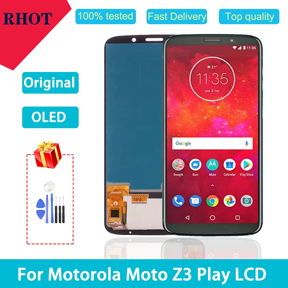 100% протестированный оригинальный 6 01 &quotЖК-дисплей для Motorola Moto Z3 Play xtфитнес