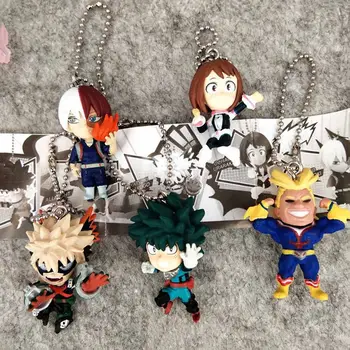 

5pcs/pack Anime My Hero Academia Boku No Hero Academia PVC Keychain Keyrings Key Chain Pendants Gacha For Fans