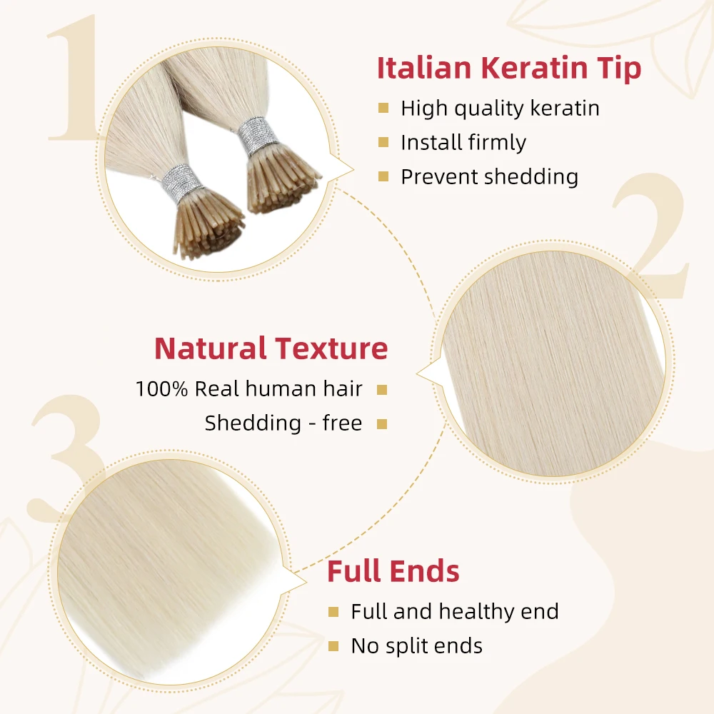 Moresoo 0.8g/1s Itip Hair Extensions Real Human Hair Keratin Tip Solid Color Machine Remy Stick Extensions Straight