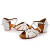Children Dance Shoes for Girls Women Ballroom Latin shoes Ladies Modern Tango Dancing Performance Shoes Salsa Sandals 3.5CM Heel 3