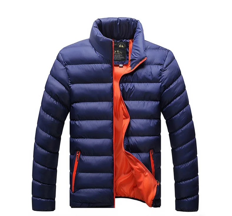 999-Navy nova jaqueta de inverno masculina Повседневная мода impressao jaqueta de alta qualidade doce stripe casaco jaqueta masculina, tam - Цвет: 999-Navy
