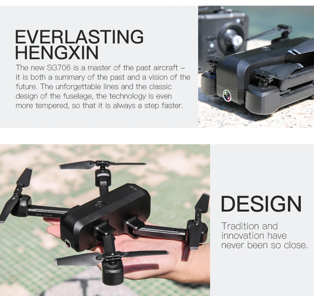 SG706 Folding drone 4k profesional WIFI FPV Quadrocopter with camera HD air selfie quadcopter Speed control optical flow Drones