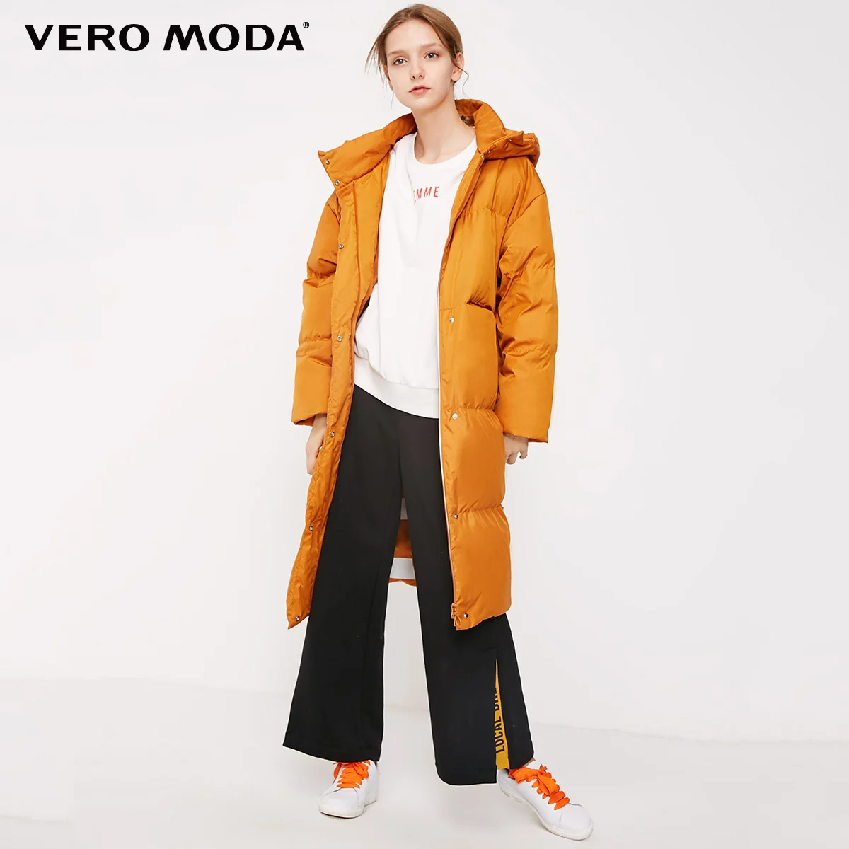 Vero Moda женский свободный крой Письмо печати с капюшоном пуховик | 318412539