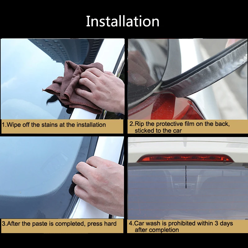 Car Windshield Sound Insulation Sealed Strip Stickers For Peugeot 307 206 308 407 207 3008 406 208 508 301 2008 408 5008