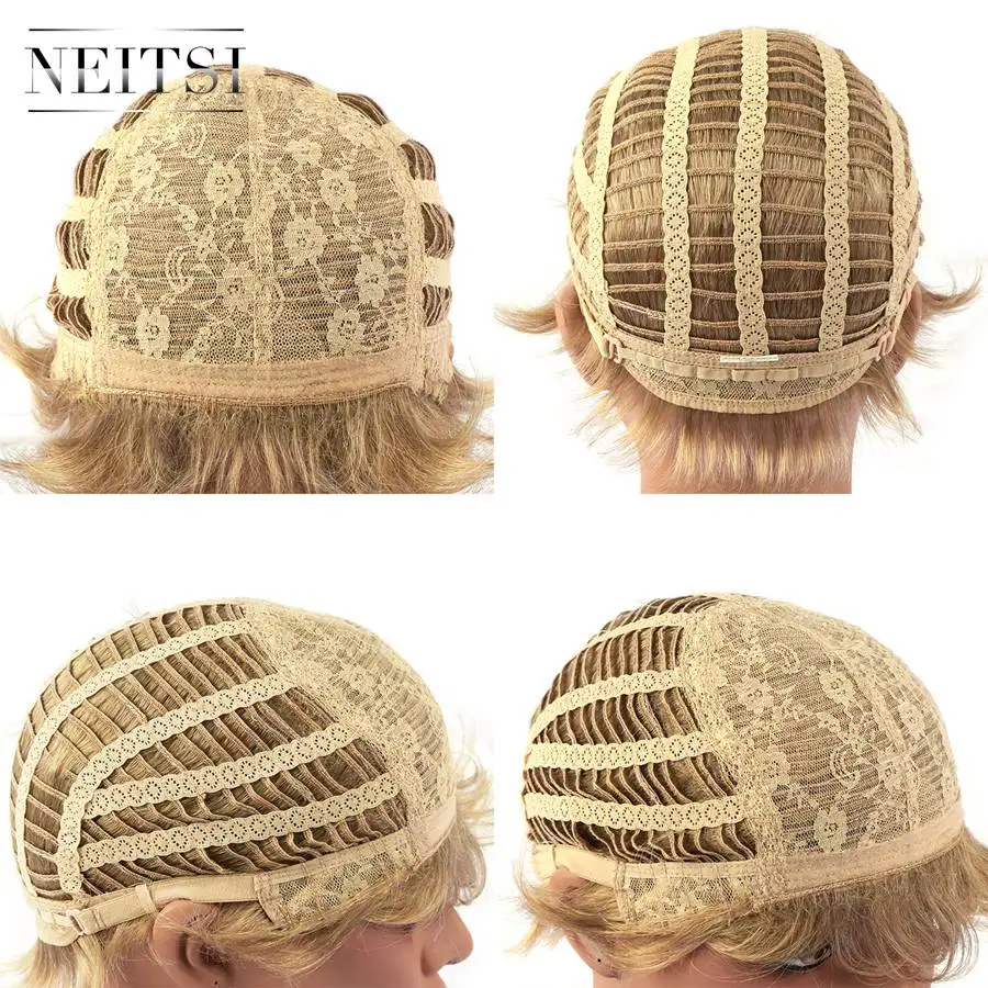 Парики из синтетических волос Neitsi короткие кудрявые парики