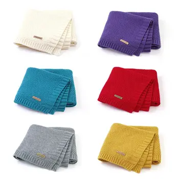 

Newborn Baby Blanket Knit Swaddle Wrap Blanket Soft Infant Stroller Blanket Kids