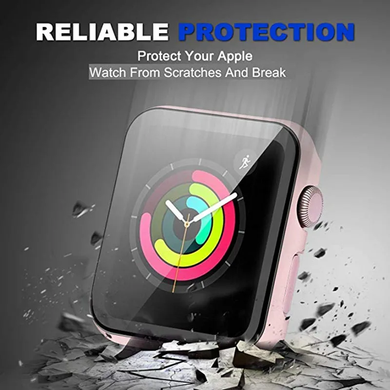Чехол для часов apple Watch 5 4 3 2 1 42 мм 38 мм из нержавеющей стали защитный чехол для экрана стекло iWatch 4 3 44 мм 40 мм apple watch