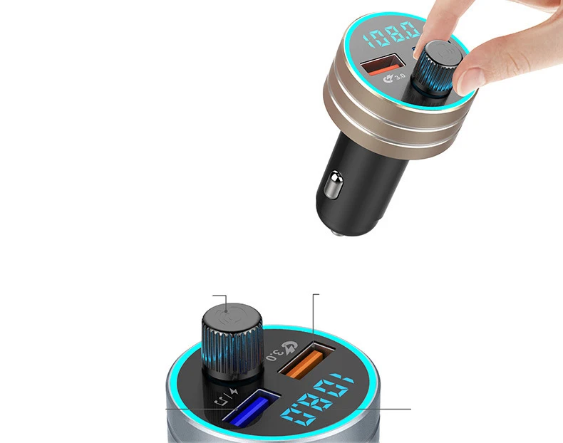 Автомобильный Bluetooth MP3-плеер Автомобильное зарядное устройство Bluetooth fm-передатчик приемник QC3.0 двойной USB металлический корпус автозапчасти XC-76