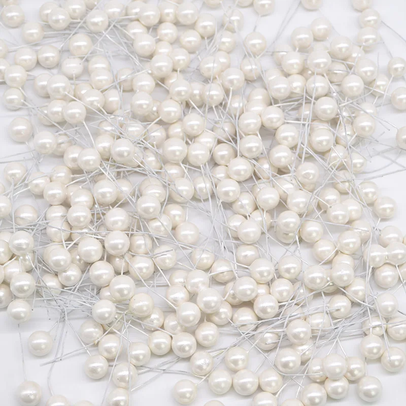 

50pcs Mini Foam Stamen Flowers Artificial Pearl Cherry Berries Wedding Christmas Party Decoration DIY Gift Box Wreath Accessorie