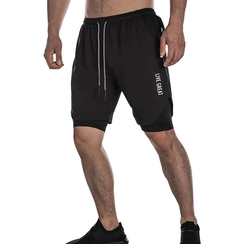 Brand New Summer Men's Double layer Shorts Quicky Dry Running Training Fitness Sportswear Sweat Shorts Workout Shorts 3XL Brand New Summer Men's Double layer Shorts Quicky Dry Running Training Fitness Sportswear Sweat Shorts Workout Shorts 3XL