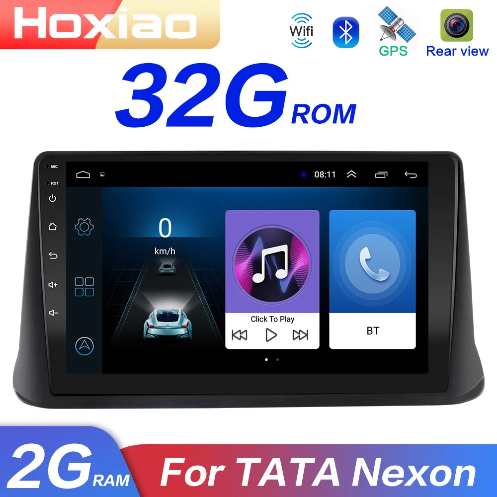 2 Din Android Автомагнитола для Tata nexon WiFi FM gps мультимедиа плеер навигация