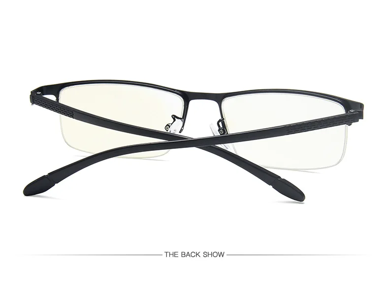 Hotochki Unisex Semi Rim Rectangle Alloy Eyeglasses 18249 Image 3