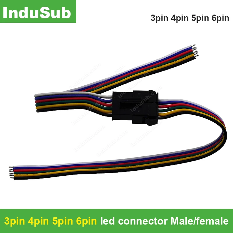 

3pin 4pin 5pin 6pin led connector Male/female Plug Male to Female Set 3 4 5 6 Wire cable pigtail Connector LED Strip